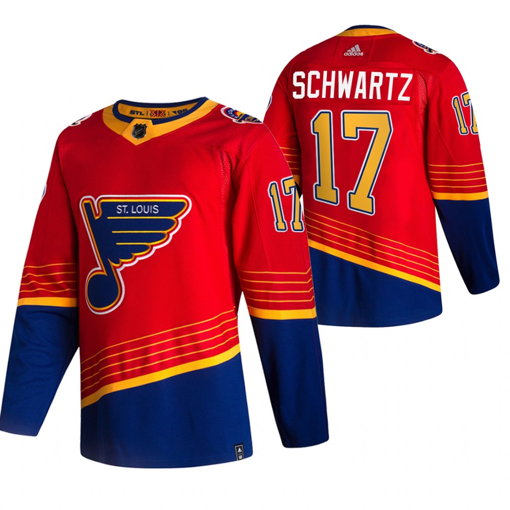 2021 Adidias St. Louis Blues #17 Jaden Schwartz Red Men Reverse Retro Alternate NHL Jersey